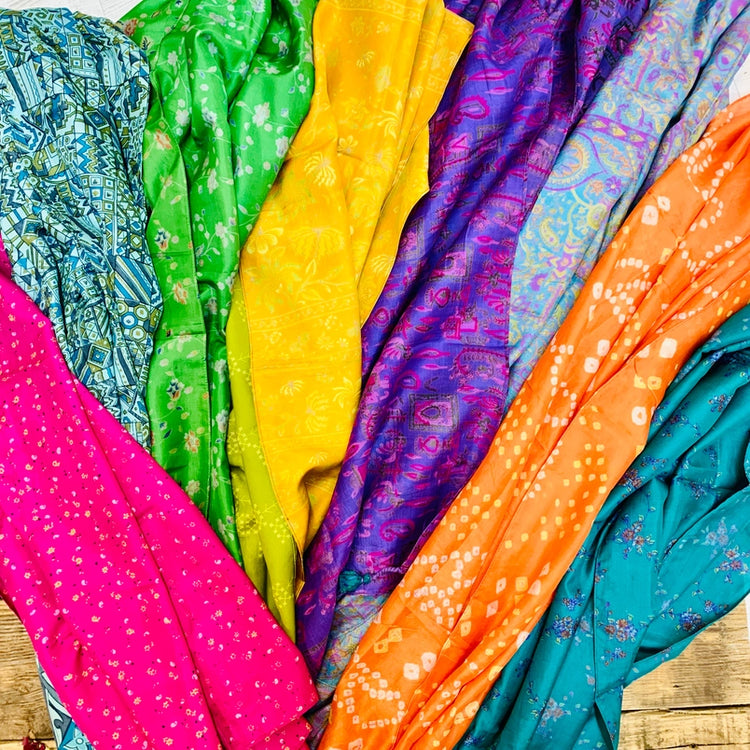 Upcycled Silk Sari Scarves