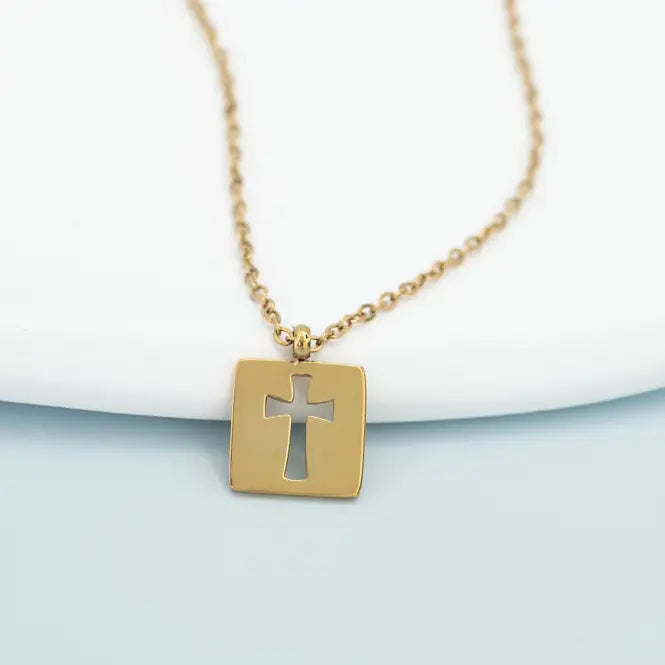 Axis Gold Cross Necklace