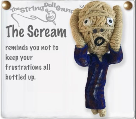 The Scream String Doll Keychain