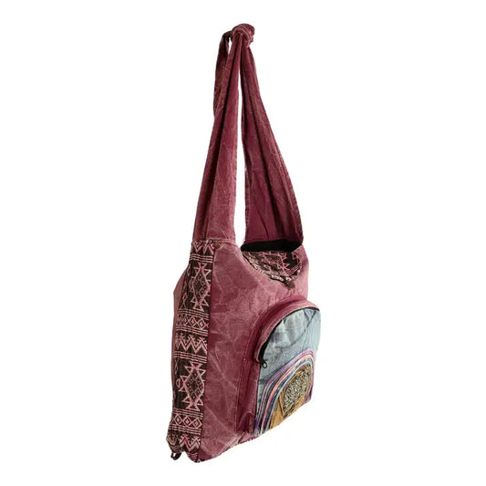 Plum Tree of Life Embroidered Crossbody