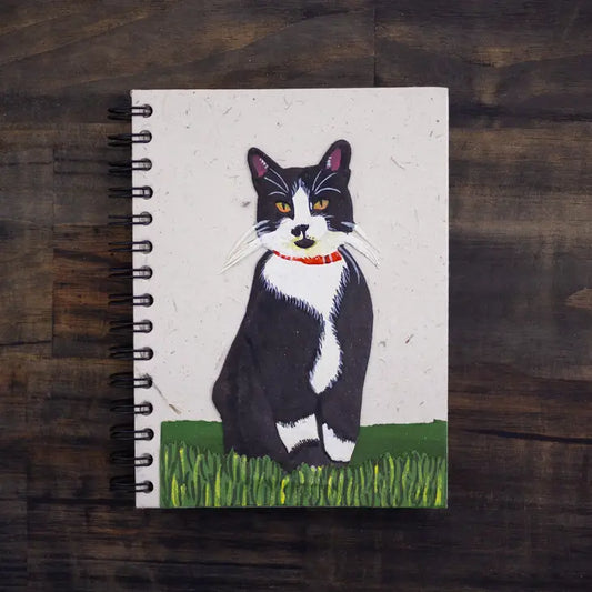 Large Notebook  Tuxedo Cat Socks