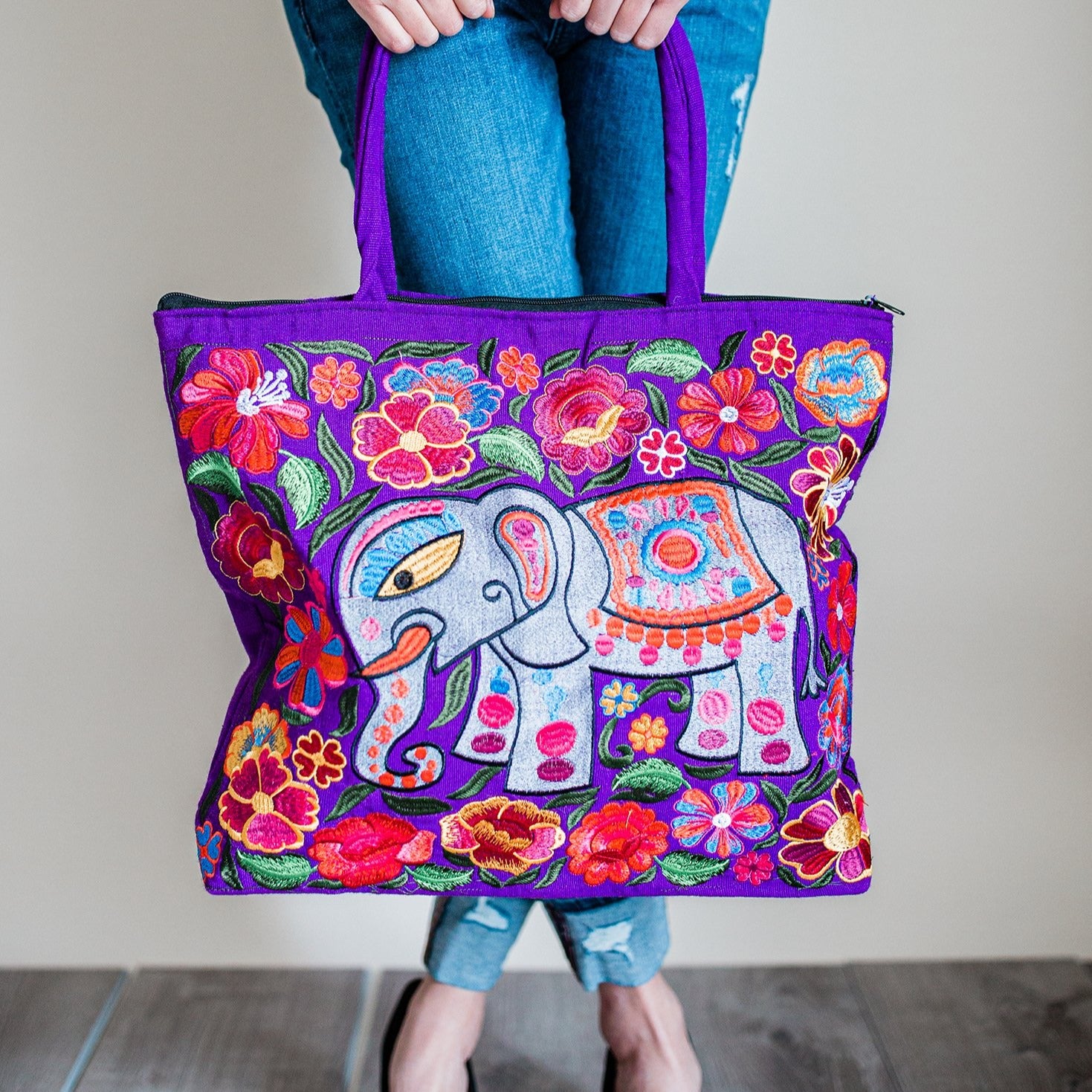 Hermès Embroidered Elephant Tote Bag - Farfetch