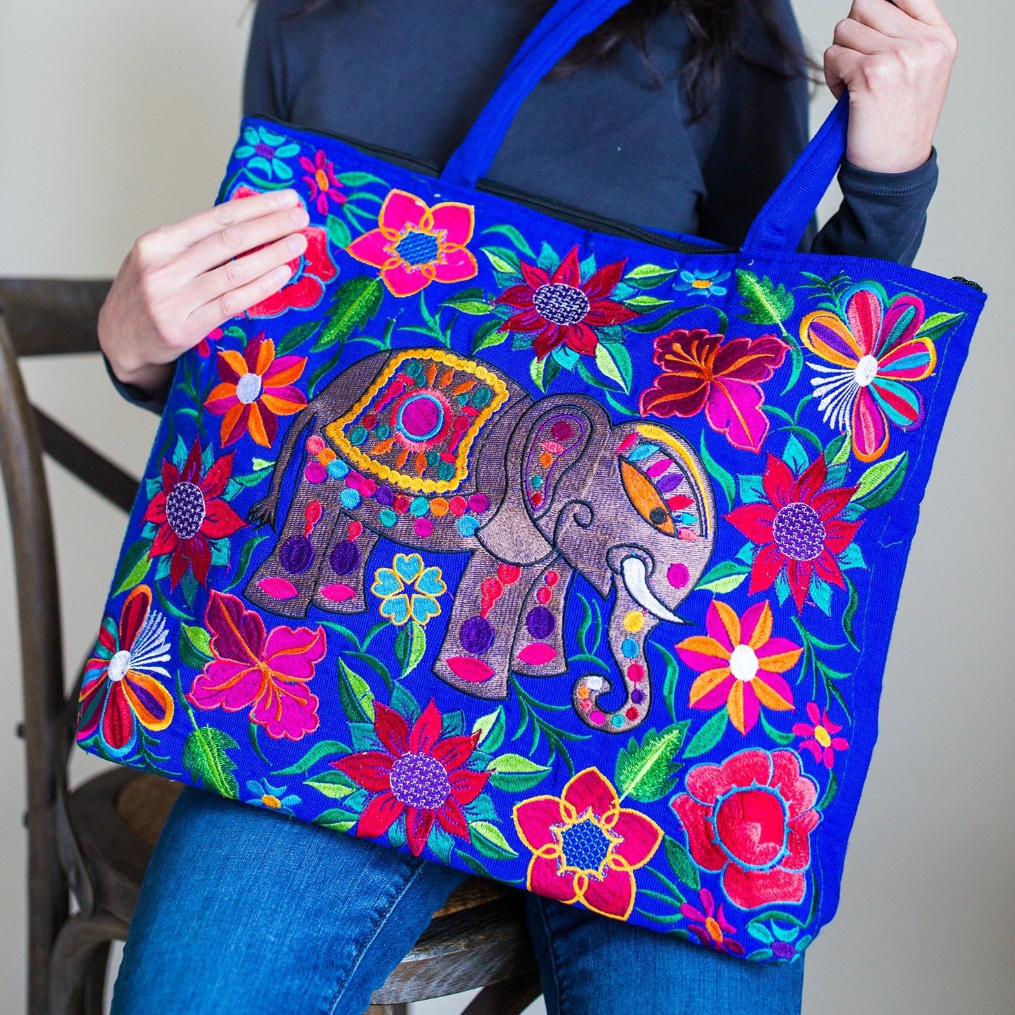 Hermès Embroidered Elephant Tote Bag - Farfetch