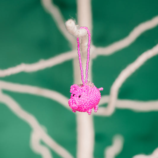 Flying Pig Beaded Ornament