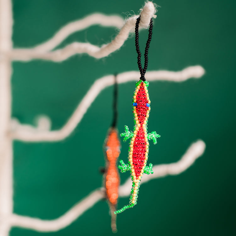 Lizard Beaded Ornament