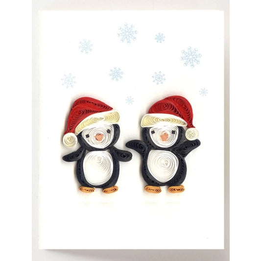 Christmas Penguins Quilling Card Gift Enclosure