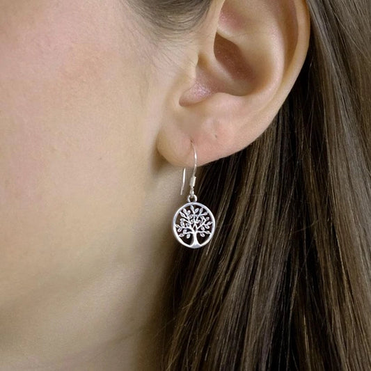 Sterling Silver Tree of Life Earrings