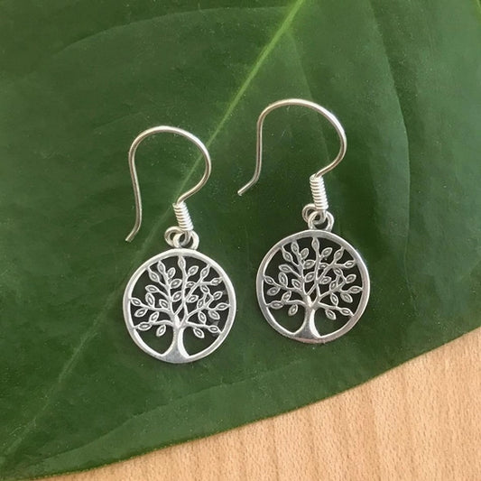 Sterling Silver Tree of Life Earrings