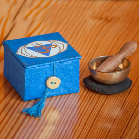 Mini Meditation Bowl Box: Throat Chakra